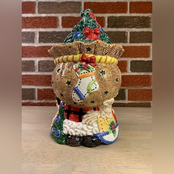 Fitz & Floyd‎ Essentials Santa Claus Christmas Tree Toy Sack Cookie Jar - Picture 3 of 10
